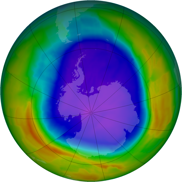 Antarctic ozone map for 28 September 2011